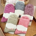 thumbnail image 3 of SPRING PARK 5 Pairs Athletic Sports Pattern Womens Winter Socks Crew Cut Retro Thick Warm Soft Socks, 3 of 7