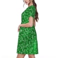 thumbnail image 2 of Balery Shiny round green sequins Pattern Womens Dresses Loose Short sleeve Sundresses Swimsuit Coverup 2025 Summer Casual Dress for Women - A-Line Swing Dress, 2 of 6