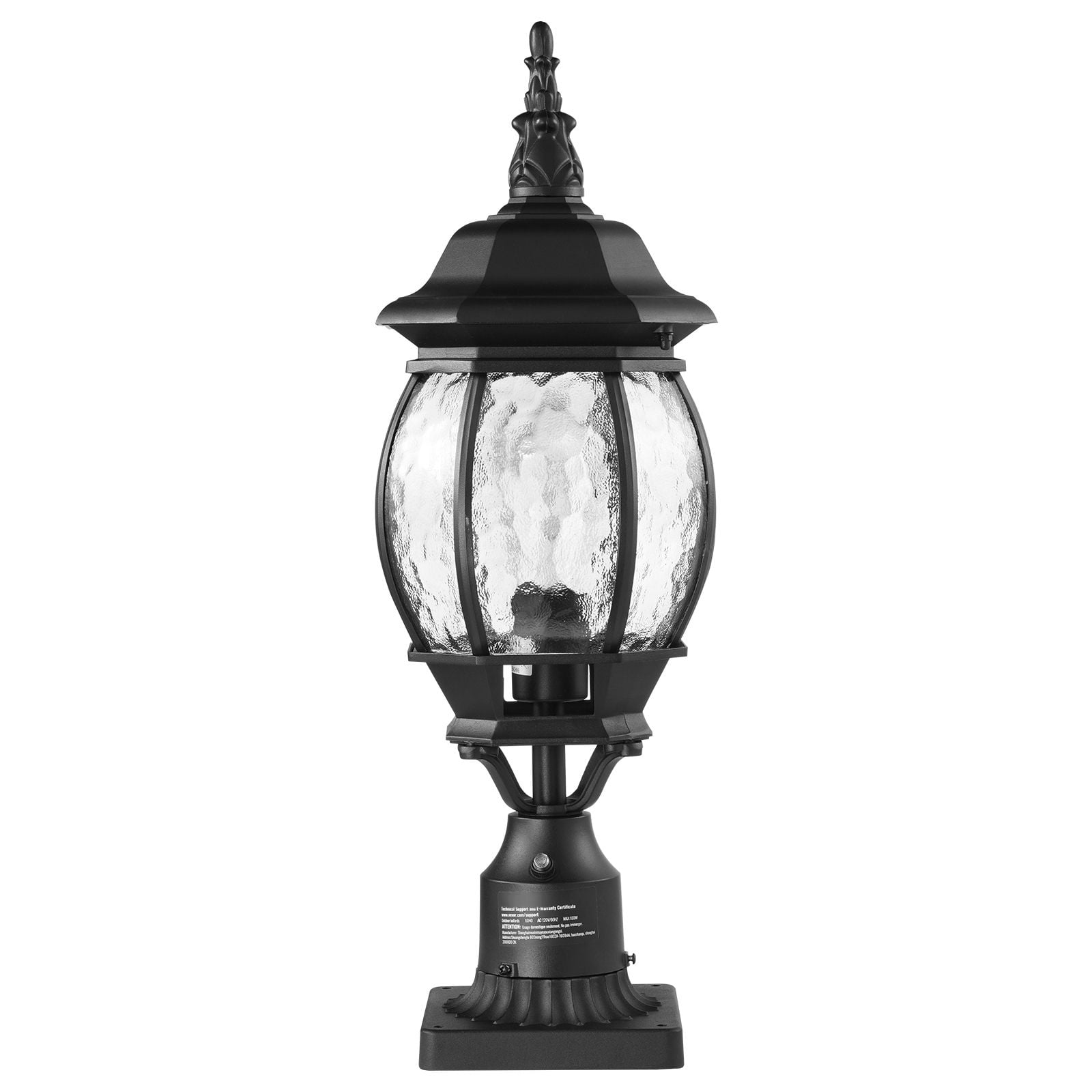 Dranite 2-Pack Outdoor Lamp Post Lights, 20.87in Pier Mount with Dusk to Dawn Sensor