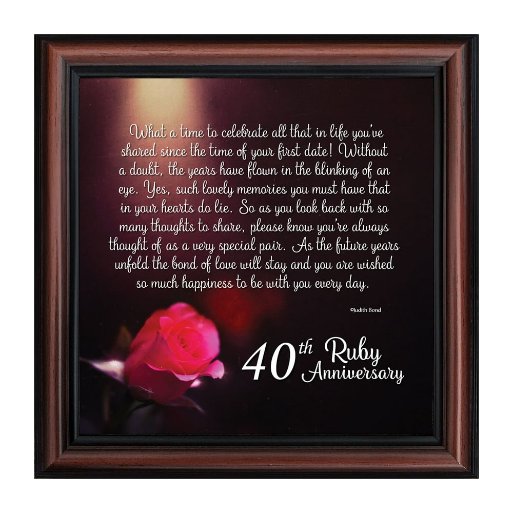 40th Anniversary Gifts for Parents, Ruby 40th Anniversary Decorations for Party, 40th