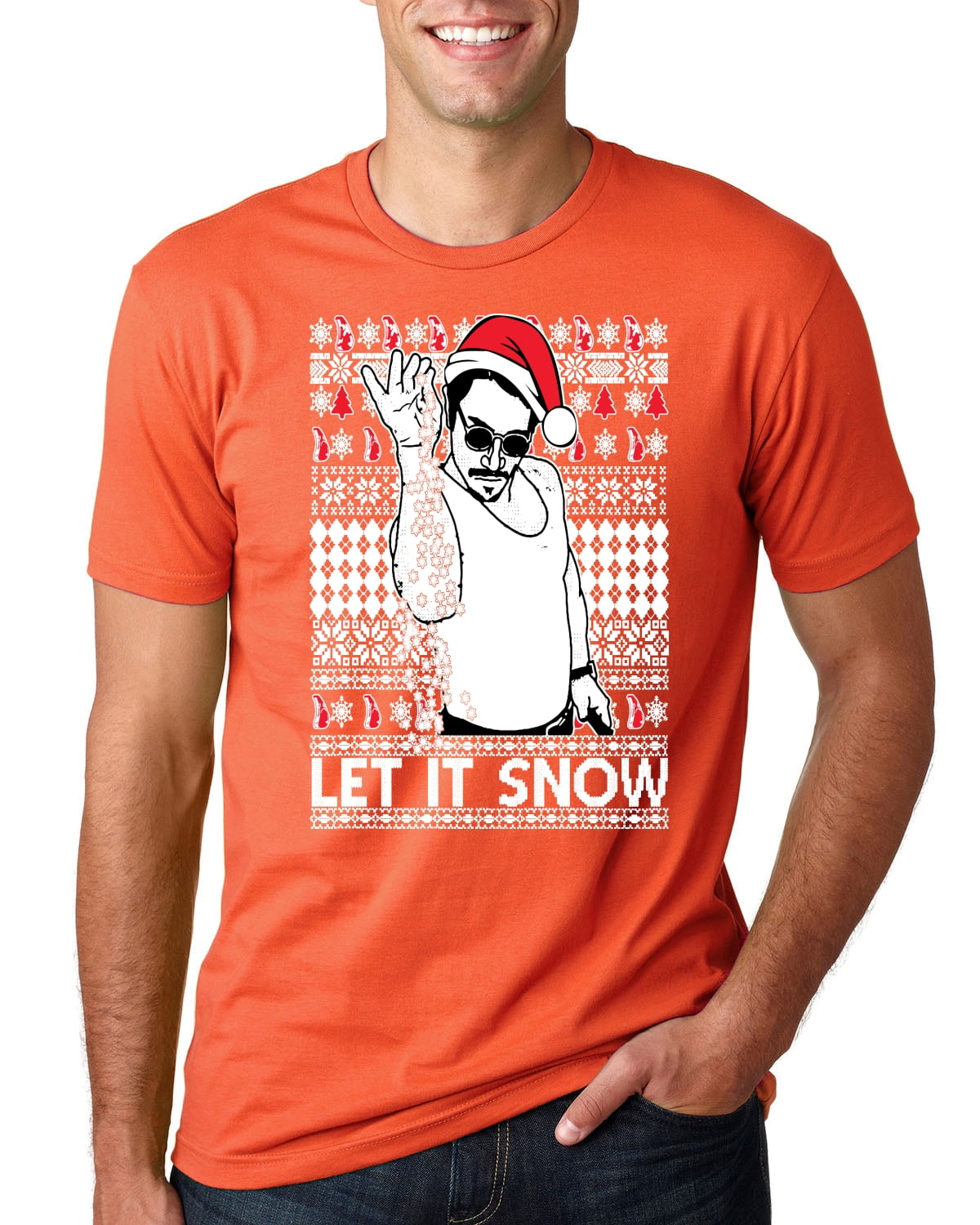 men's let it snow ugly christmas sweater walmart