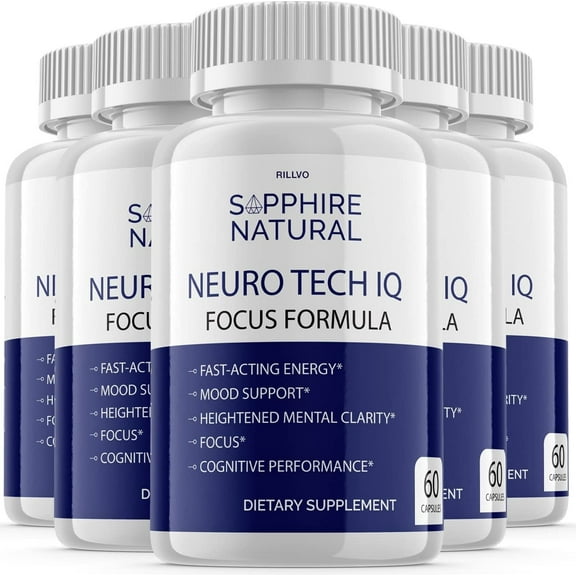 5 Pack Neuro Tech IQ NeuroTech IQ Pills Brain Supplement 300 Capsules
