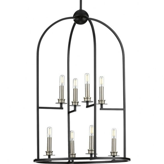 P500122-031-Progress Lighting-Seneca - 8 Light in Farmhouse style - 19.63 Inches wide by 32 Inches high-Black Finish    -Traditional Installation