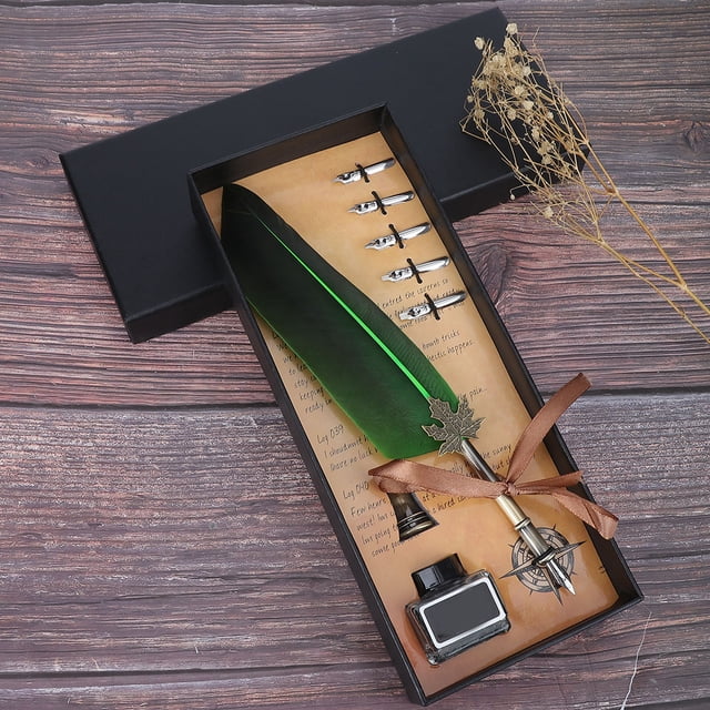 Pluma Antigua Elegante, Pluma De Ave, Para Dibujar Regalo De Escritura A Mano Fyydes Office Supplies