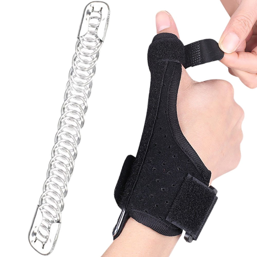 FUTURO Deluxe Thumb Splint – Adjustable Support For Thumb Pain, Stiffness, Or Injury (Fits 5-6.5 Inch, Black)