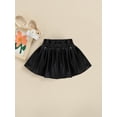 thumbnail image 4 of Kiapeise Pu Leather Skirts for Toddler Baby Girls Faux Leather Pleated Skirts Casual Mini Skirts, 4 of 8