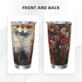 thumbnail image 3 of KLL Romantic Flower Fox Couple Print 40oz Stainless Steel Insulated Car Cup with Spillproof Lid - Keep Your Drink Hot or Cold on the Go-Straw Three-piece Set, 3 of 8