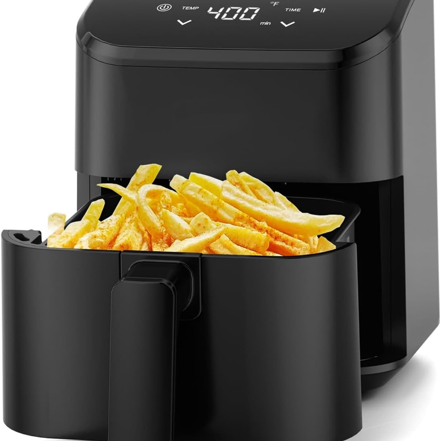 Air Fryer 3 Qt, Small Airfryer Digital Space Saving Compact, Bake, Reheat, Roasts for Quick Easy Meals, Mini Compact & Quiet, Nonstick & Dishwasher Safe Basket (Black)