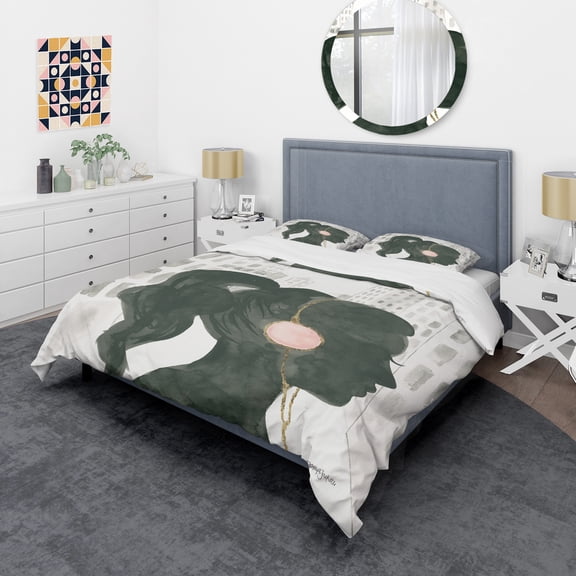 Designart 'Glam Pink Ladies III' Teenage Duvet Cover Set