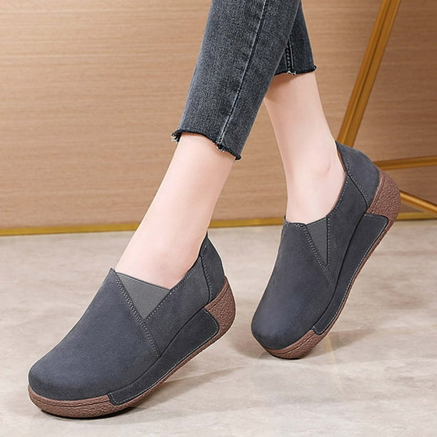 Abcnature Women Wedges Ankle Boots Fashion Thick soled Rocking