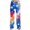 thumbnail image 5 of Womens 4th of July Pajama Pants Patriotic Star and Stripes Print Pj Pants Soft Sleepwear 4th of July Pants, 5 of 6