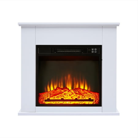 

Electric Fireplace Mantel Heater 25 Inch 1400W Freestanding Space Stove with Remote Control & Realistic 3D Flame Effect
