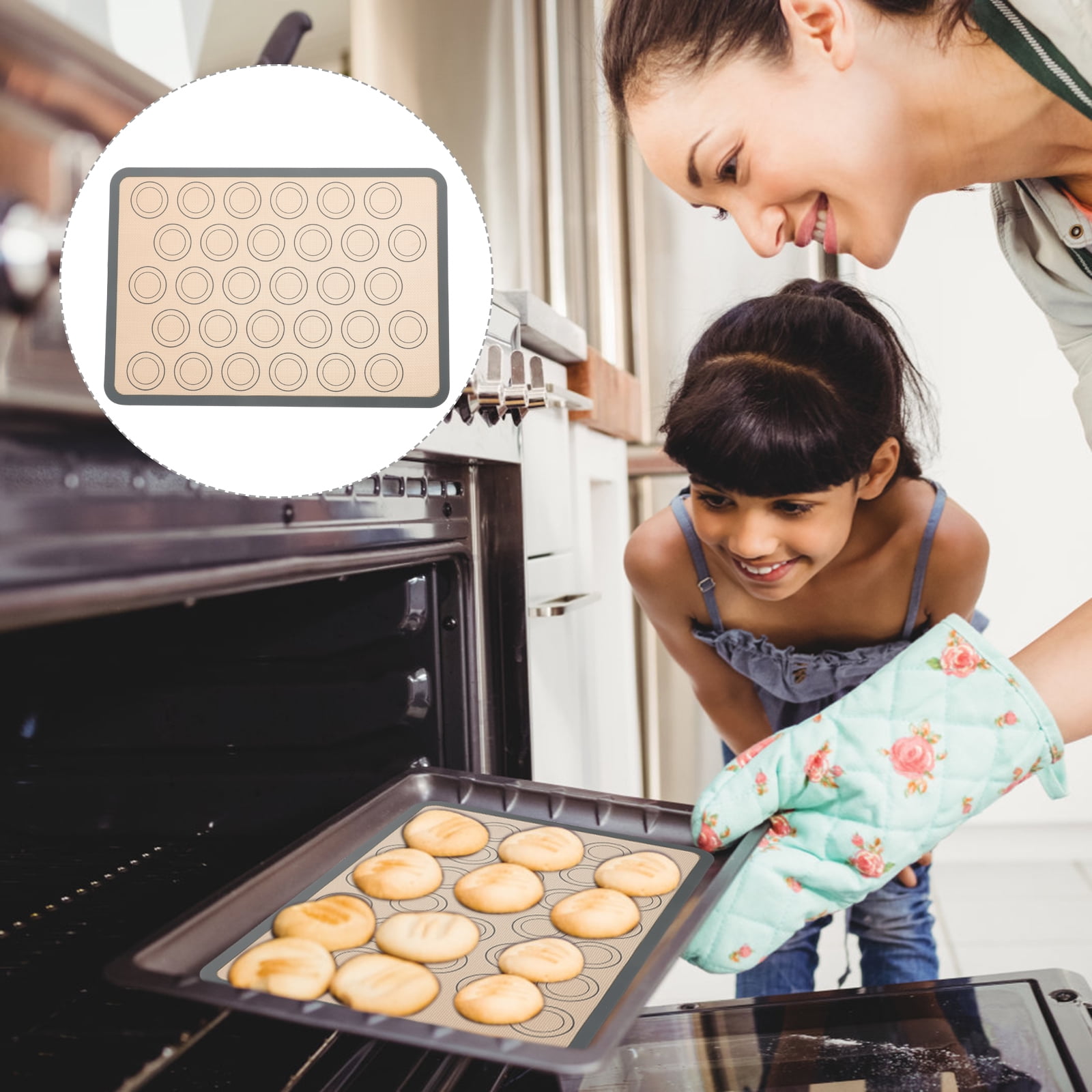 Silicone Baking Mat, Non Stick Macaron Baking Liner for Cookies, Rolli —  CHIMIYA