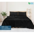 thumbnail image 6 of Royale Linen 400 Thread Count 100% American Grown Cotton Flat Sheet - Cooling Sheets - King Sheets - Luxury Sateen Weave - King Flat Sheet Sold Separately - Black Flat Sheet Only (King, Night Black), 6 of 9