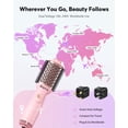 thumbnail image 6 of Dual Voltage Travel Blow Dryer Brush, Bopcal Mini Hair Dryer Brush with Auto 100–240V, EU/UK Plug Ready, 4 in 1 Compact Hot Air Brush, Lightweight & Ionic, Pink, 6 of 8