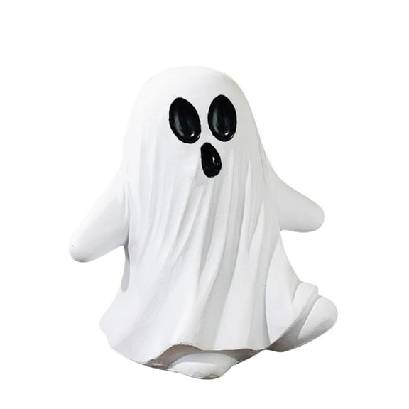 HCTSHG Halloween Ghost Figurine Cute Spooky Resin Ghost Statue,Ghost Halloween Decorations Indoor,Finger Ghost Ornaments,Gothic Resin Statue Porch and Gift Props Tabletop
