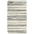 thumbnail image 4 of SAFAVIEH Rag Benton Striped Cotton Area Rug, Ivory/Grey, 5' x 8', 4 of 10