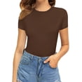 thumbnail image 2 of Xishao Women's Round Neck Short Sleeve T Shirts Basic Bodysuits Xishao ropa, 2 of 2