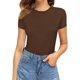 thumbnail image 2 of Xishao Women's Round Neck Short Sleeve T Shirts Basic Bodysuits Xishao ropa, 2 of 2