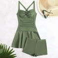 thumbnail image 6 of Gubotare One Piece Swimsuit Women Swim Dress Tummy Control Skirted Bathing Suit for Women Swimwear,Green XL, 6 of 9