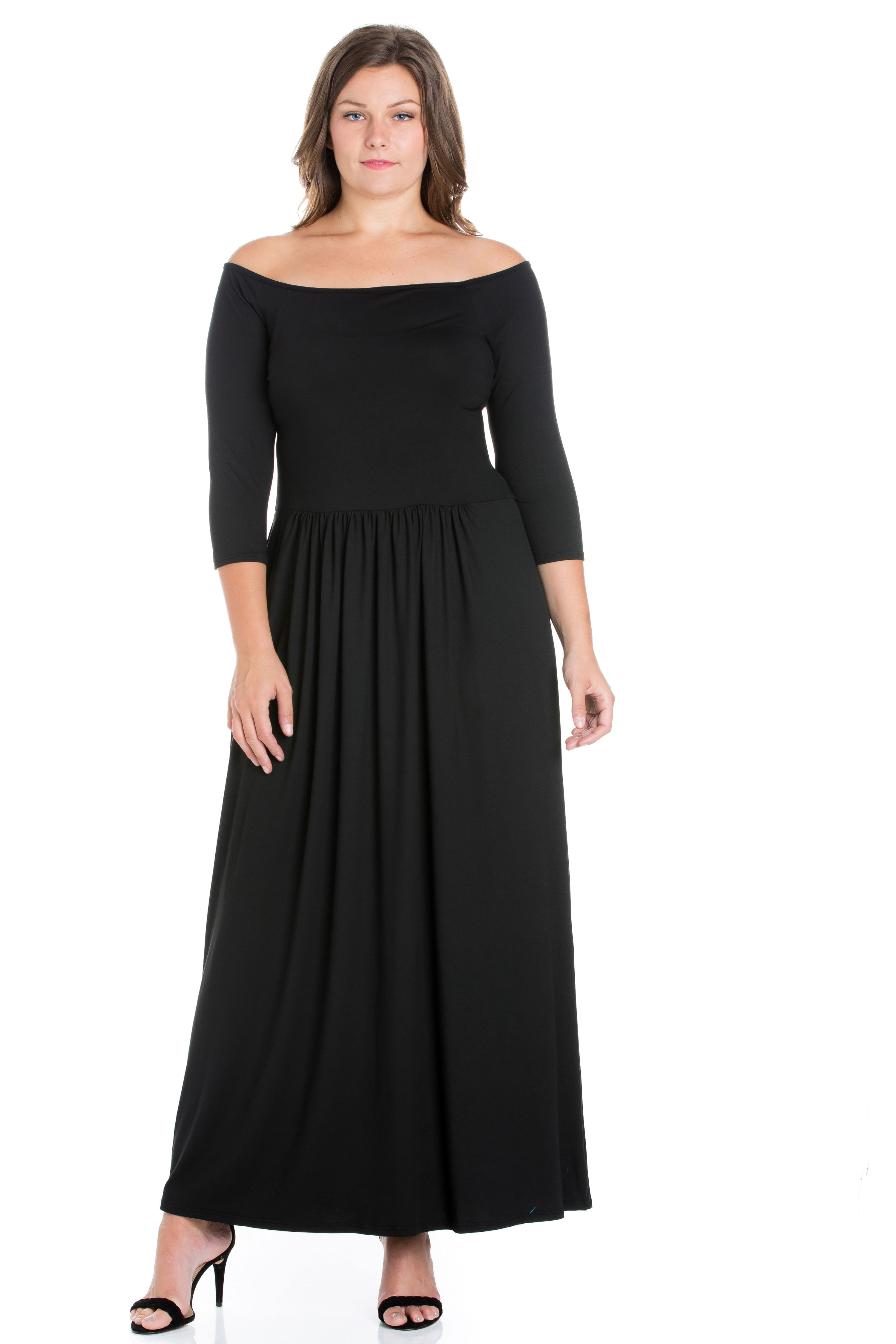 plus size pleated maxi dress