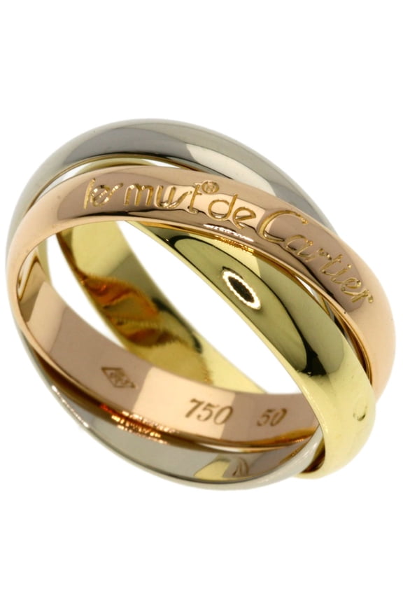 Pre-Owned Cartier Trinity #50 Ring - 18K Yellow Gold/18K White Pink Gold Women's CARTIER