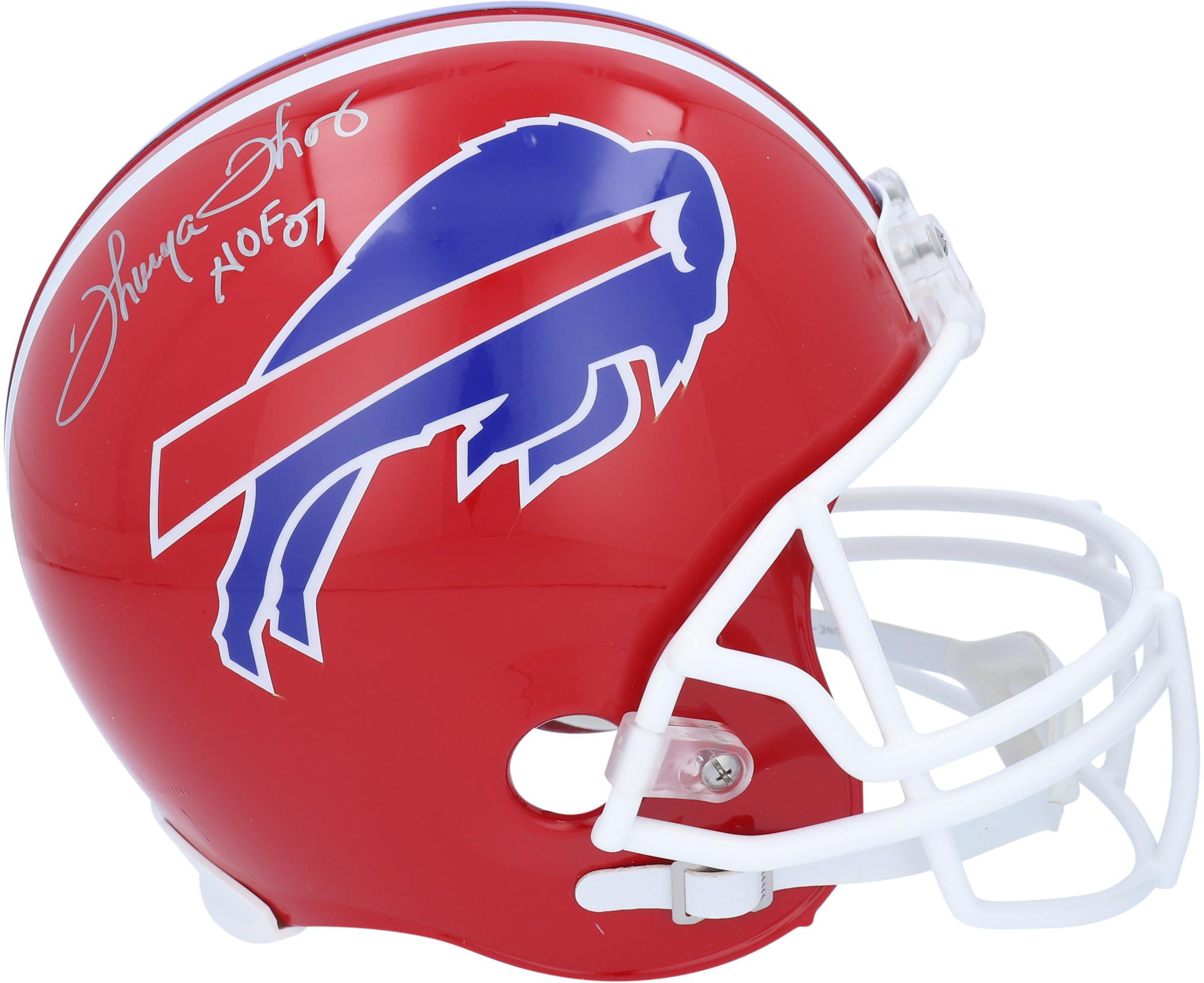 Thurman Thomas Autographed/Signed Buffalo Bills Speed Full Size Helmet WithHOF07 Inscription 