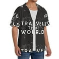 thumbnail image 4 of Daiia Travel The World1 Men's Linen Shirts Short Sleeve Casual Shirts Button Down Shirt for Men Beach Summer Wedding Shirt-Medium, 4 of 7