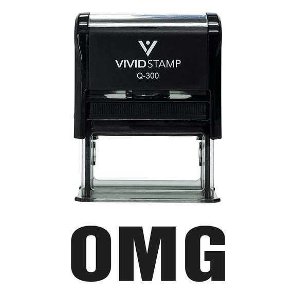 Vivid Stamp Omg Self Inking Rubber Stamp (Black Ink) - X-Large