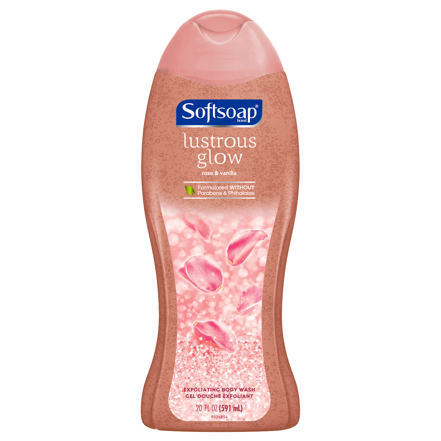 Softsoap Lustrous Glow Exfoliating Body Wash, Pink Rose and Vanilla