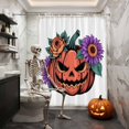 thumbnail image 3 of Shower Curtains for Bathroom-36"x72",Halloween Funny Pumpkin Ghost Waterproof Bath Curtain Grommet Shower Curtain Set with Hooks, 3 of 9