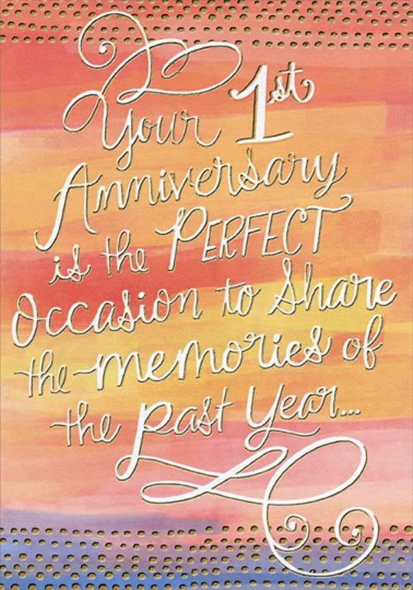 Designer Greetings Memories of the Past Year 1st : First Wedding Anniversary Congratulations Card for Couple