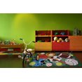 thumbnail image 2 of Tapis rectangle amusant pour enfant allons jouer-vert  multicolore nylon, 2 of 2