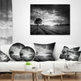 thumbnail image 3 of Designart Vibrant Black White Lavender Field - Landscape Printed Throw Pillow - 18x18, 3 of 4