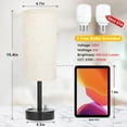 thumbnail image 2 of Table Lamps Set of 2, Fully Dimmable Nightstand Lamps with USB C&A Charging Port and Outlets, Lamps for Bedroom Living Room Office, 2 of 9