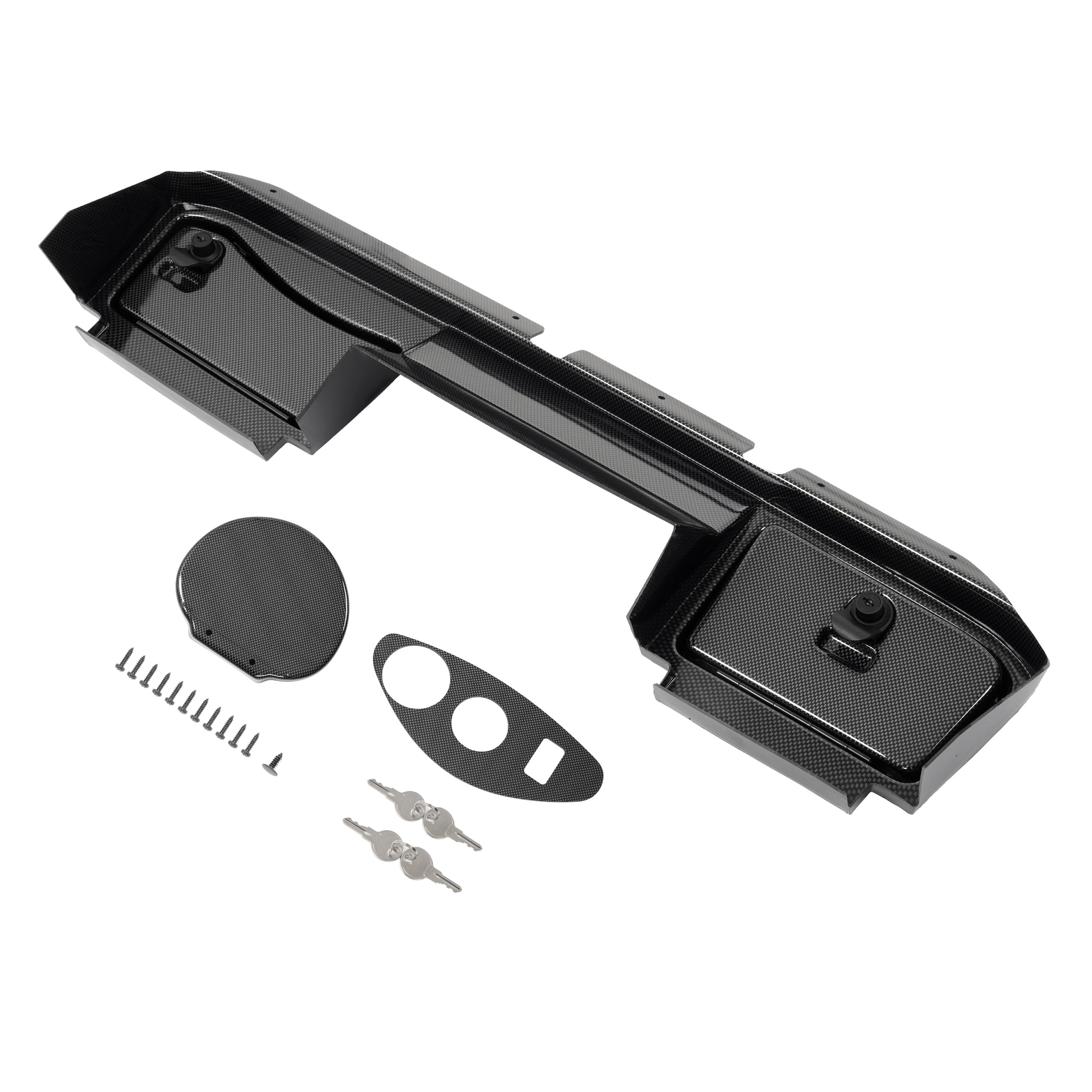 KOJEM Dashboard Cover W/Lockable Doors Compatible with 2008-2014 EZGO RXV Models Dash Board Cover Carbon Fiber Color Plastic Steel