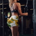 thumbnail image 5 of Sigee Plump Sunflower And Sketch Print Women's High Waist Workout Shorts - Squat Proof, Tummy Control, Yoga and Gym Activewear-Small, 5 of 9