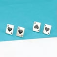 thumbnail image 6 of QQTDFG Solid Sterling Silver Black Ace of Spades Stud Earrings Cards Aces A4198-1 single earring, 6 of 6