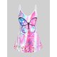 thumbnail image 1 of Tank Top de Color Degradado con Estampado de Mariposa en Talla Extra Rosegal  Camisetas sin mangas de talla grande, 1 of 5