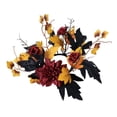thumbnail image 3 of 万圣节丰收节黑色烛台花环装饰仿真花桌台花圈摆件 红色花款(不含蜡烛 仅花环), 3 of 8