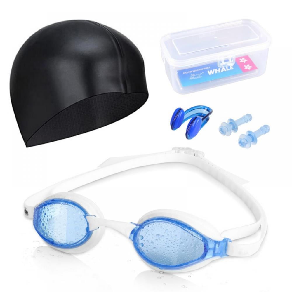 Swimming Goggles Swimming Cap Set Swim Glasses Silicone Swim hat Pack