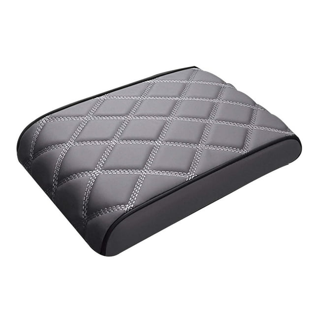 Cojín para caja central de coche, almohadilla universal de silicona de cuero PU para reposabrazos de coche Gris