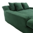 thumbnail image 5 of Upholstered Chenille Fabric 2-seater Lazy Sofa with 5 Back Pillows, Comfy Sofa- Deep Seat Couch for Living Room, Club, Emerald, 5 of 9