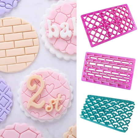 

Yesbay Cake Mold Brick Pattern Food Grade DIY Heat Resistant Quick Release Embossing Mold Baking Tools