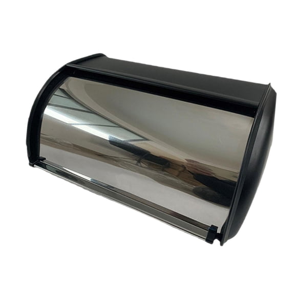 Panera multiusos con tapa enrollable, contenedor para guardar pan Negro
