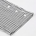 thumbnail image 2 of TANGQIOP Causal Pants for Women Solid Color Striped Straight Wide Leg Elasticized High Waisted Pocketed Button Breathable Black S, 2 of 9