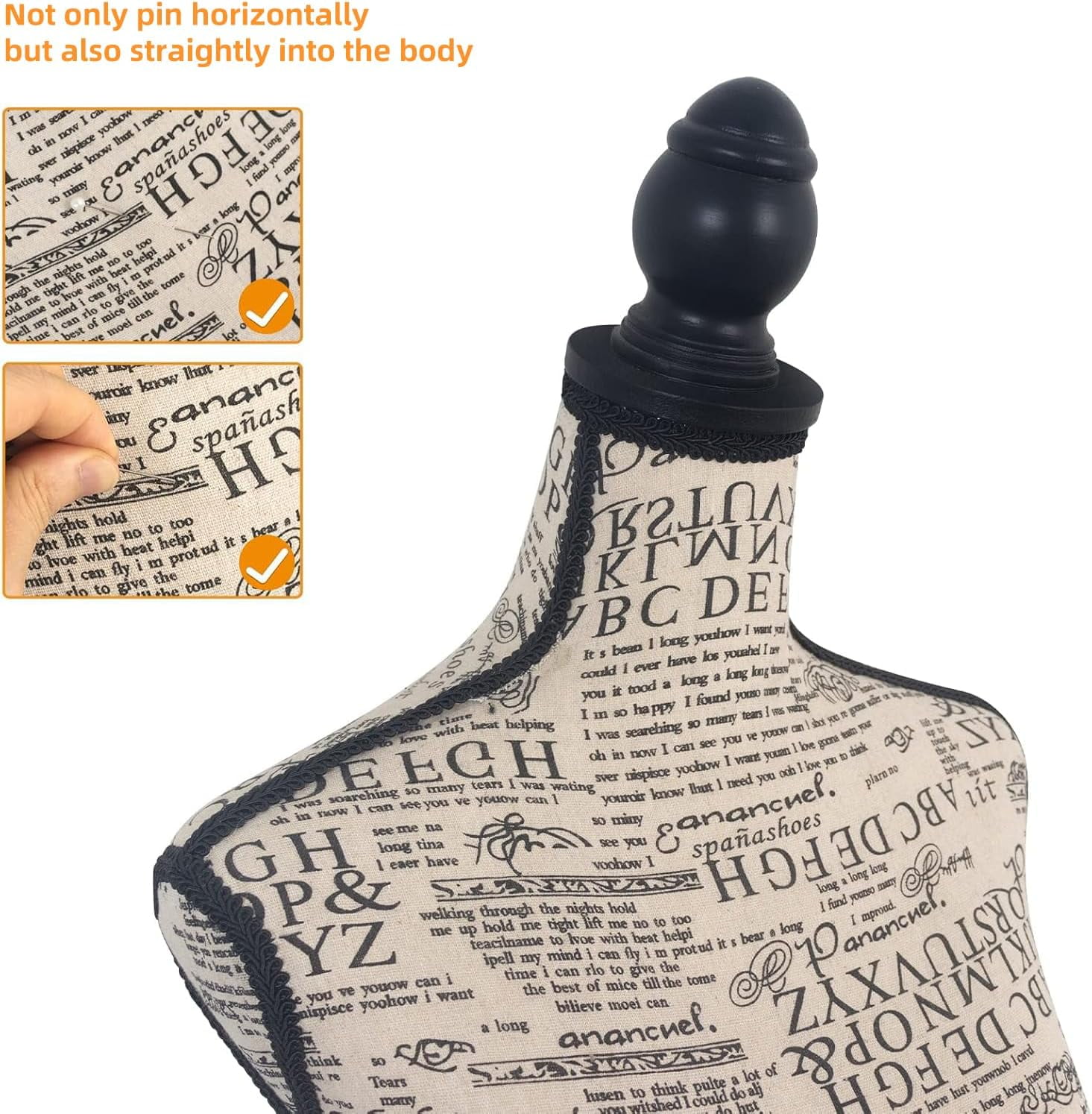 Female Mannequin Body, Dress Form Sewing Mannequin Torso with Adjustable Tripod Stand, Manikin Dressmakers Dress Jewelry Display(Fabric)