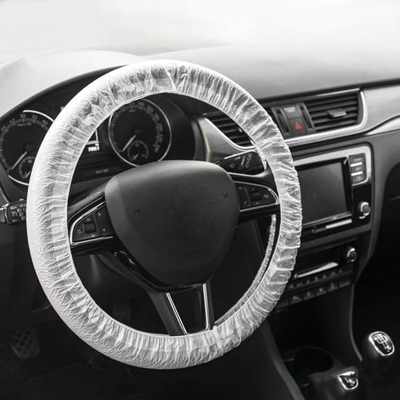 Disposable Steering Wheel Covers, Transparent Car Accessories, Plastic Steering Wheel Cover, Steering Wheel Protector (Translucent-50pcs)