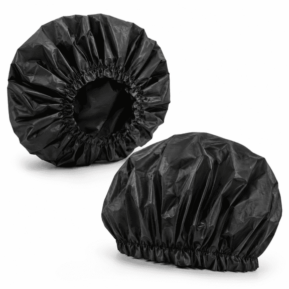 Kawihcie Waterproof Reusable EVA Shower Cap Twin Pack, XL, Black