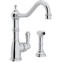 Rohl U.4746APC-2 Perrin and Rowe Single Hole Single Lever Aquitaine Kitchen Faucet with Sidespray Rinse in Polished Chrome